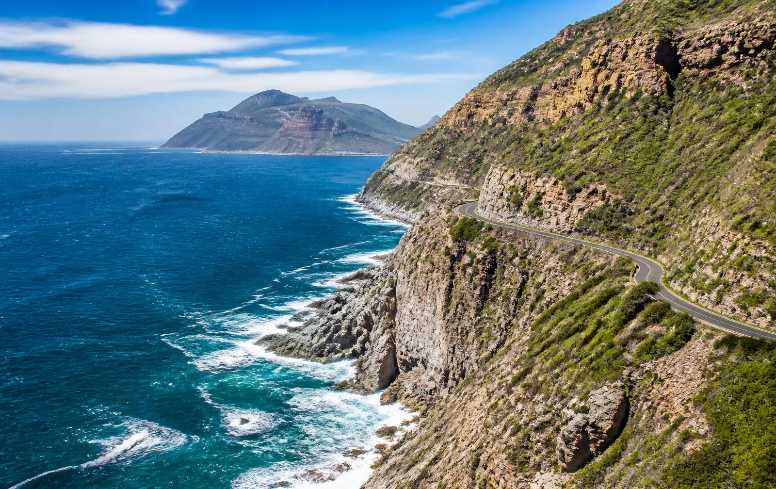 Chapman's Peak Drive along the Cape Peninsula coastline near Cape Town