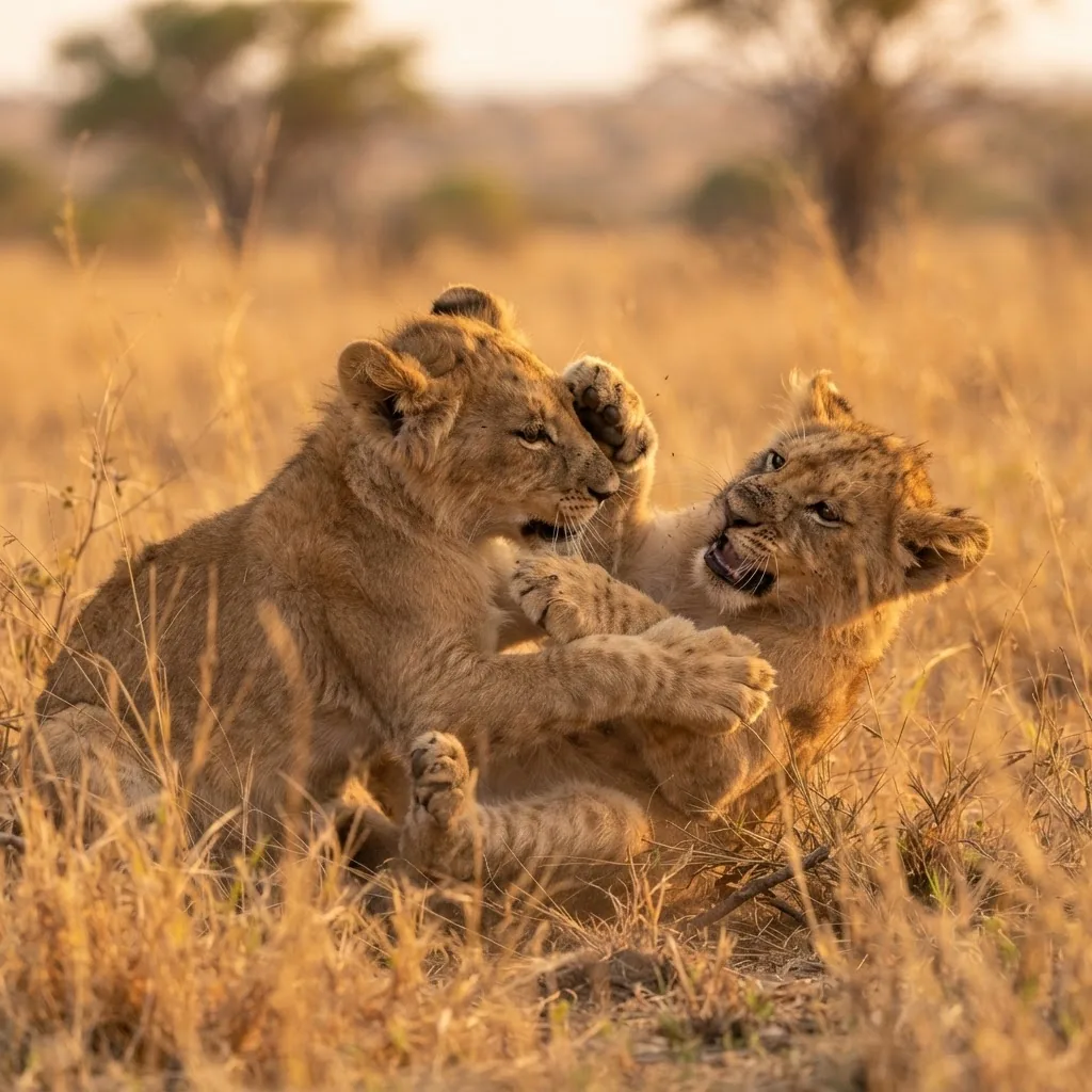 Close portrait of an adult lion at Ukutula