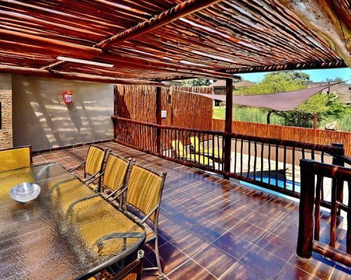 Private patio with braai and pool